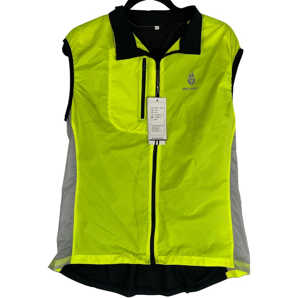 WOSAWE Women's Reflective High‎ Visibility Neon Yellow Cycling Vest XXL Safety